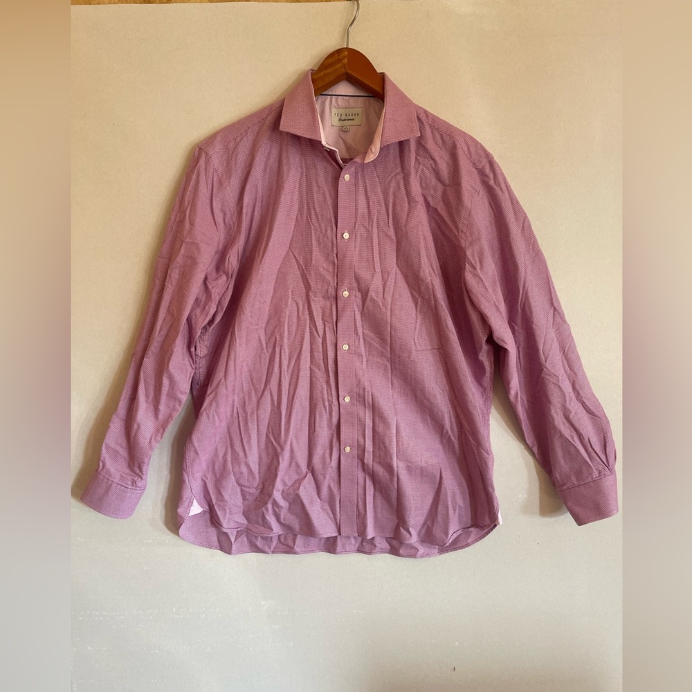 Ted Baker Endurance Dress Shirt – Pink Micro Check – Size 17 (34/35) - Picture 2 of 7